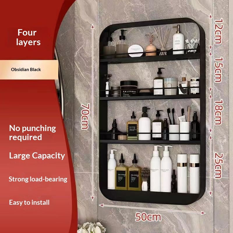 No-drill Wall-mounted Bathroom Shelf Cosmetics Storage Rack