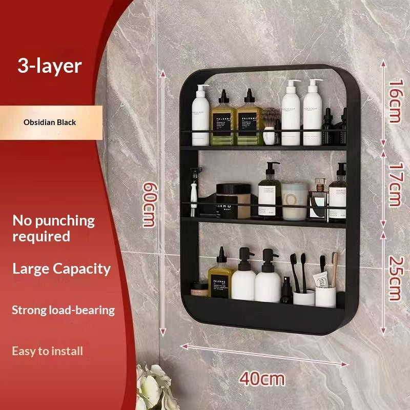No-drill Wall-mounted Bathroom Shelf Cosmetics Storage Rack