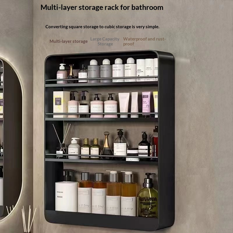 No-drill Wall-mounted Bathroom Shelf Cosmetics Storage Rack