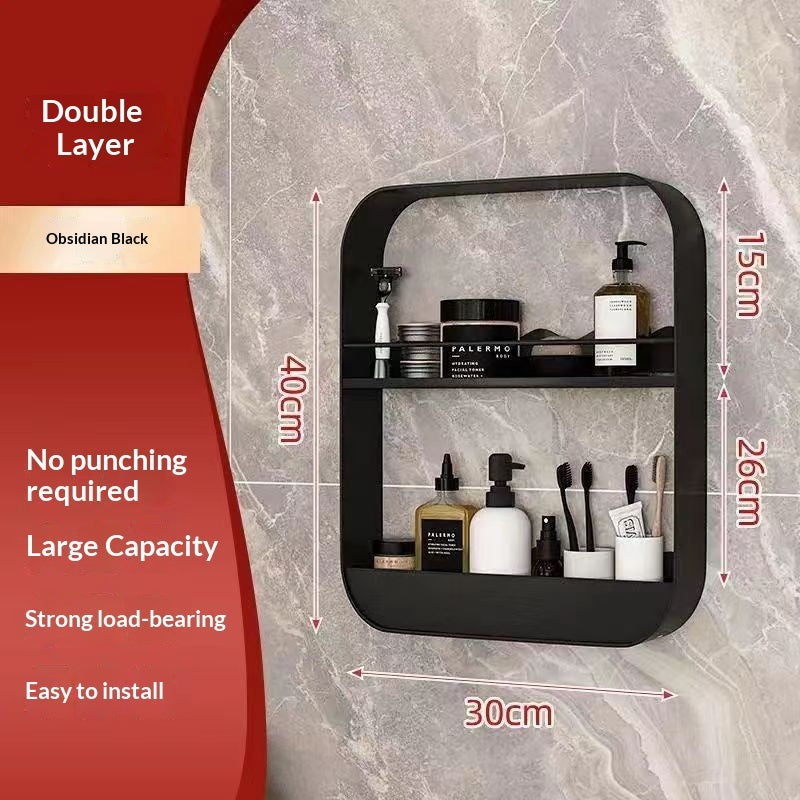 No-drill Wall-mounted Bathroom Shelf Cosmetics Storage Rack